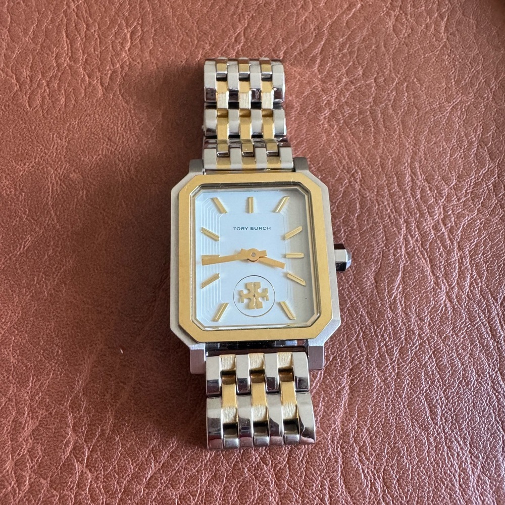 Tory Burch Robinson Two-Tone Rectangular Watch
